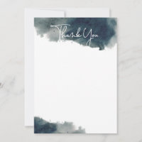 Indigo Ink Wash Thank You Card