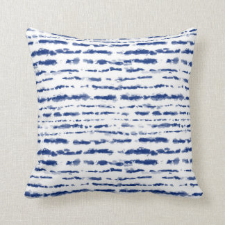 Indigo Japanese Shibori Stripes Print Cushion