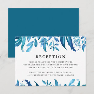 Indigo Leaves Wedding Reception Invitation