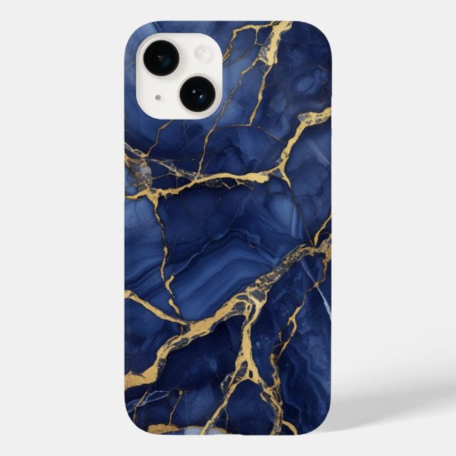 Indigo Marble Case-Mate iPhone Case (Back)