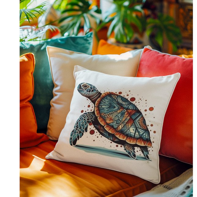 Indigo Mosaic Sea Turtle  Cushion (Creator Uploaded)