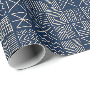 Indigo Mudcloth Artisan Weave Wrapping Paper