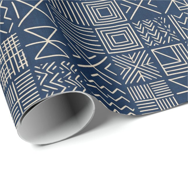 Indigo Mudcloth | Artisan Weave Wrapping Paper (Roll Corner)