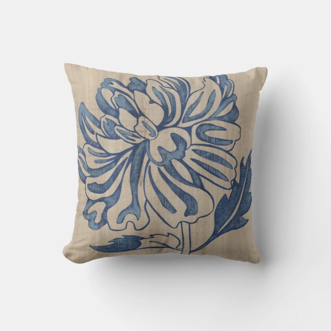 Indigo Mum Cushion (Front)