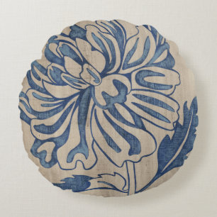 Indigo Mum Round Cushion
