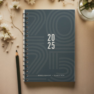 Indigo Navy Blue Blocked Spiral Weekly Planner