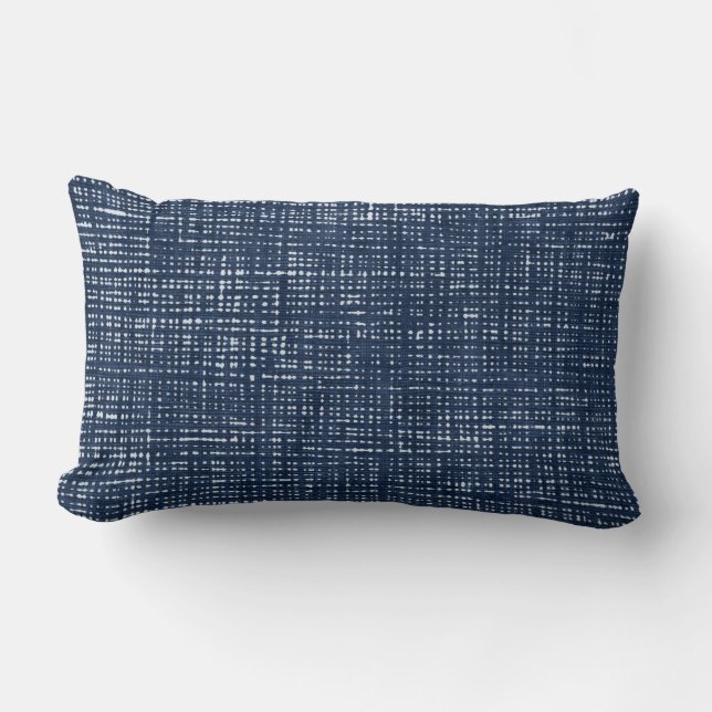 Indigo Navy Blue Lumbar Pillow (Front)