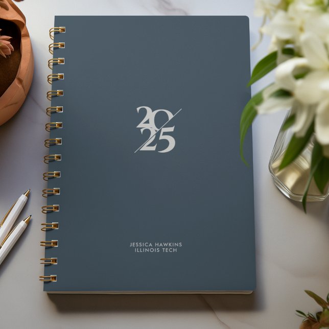 Indigo Navy Blue Split Year Spiral Weekly Planner (Creator Uploaded)