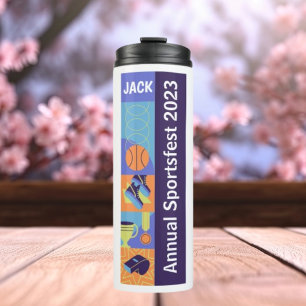 Indigo Orange Blue Business Water Bottle Tumbler
