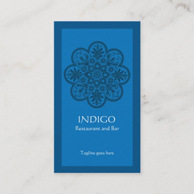 Indigo Ornament Business Card (Front)