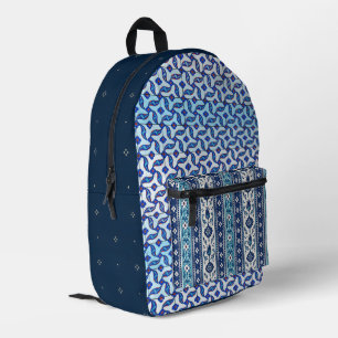 Indigo Ottoman & Japanese Inspired Artisan Textile Printed Backpack