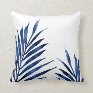 Indigo Palm Fronds Cushion