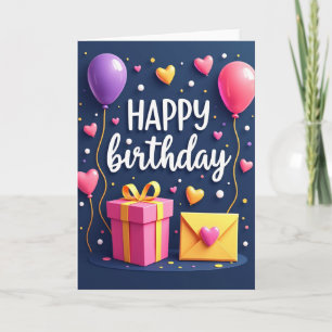Indigo Party Birthday Card