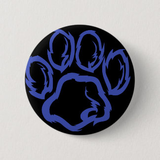 Indigo Paw - Black background 6 Cm Round Badge