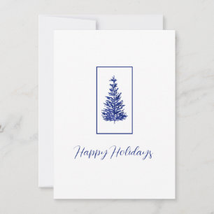 Indigo Pine Trees Holiday Card