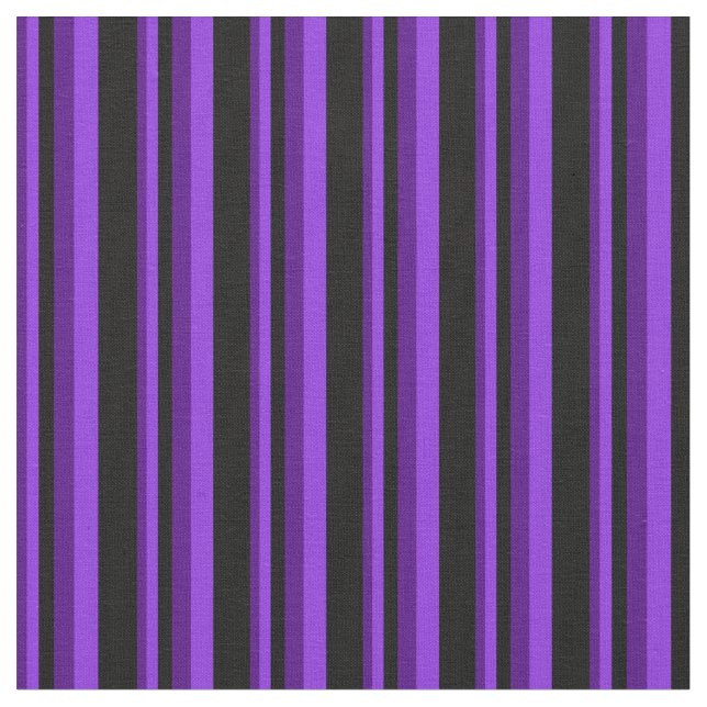 Indigo, Purple, and Black Lines Fabric (Close Up)