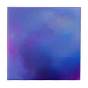 Indigo purple clouds abstract art ceramic tile