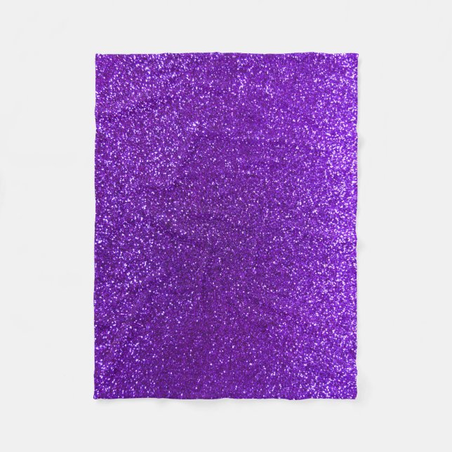 Indigo purple glitter fleece blanket (Front)