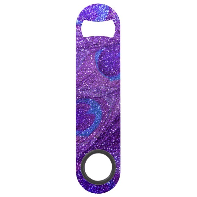 indigo purple glitter peacock feathers (Front)