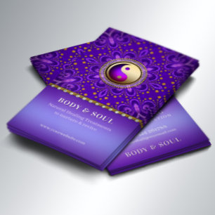 Indigo Purple Gold Angelic Energy Healing Holistic Business Card