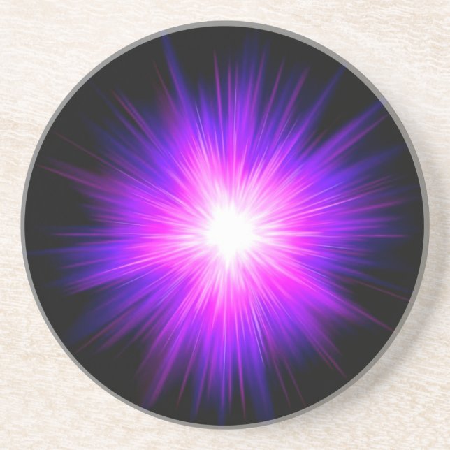 Indigo purple healing flame reiki divine energy coaster (Front)