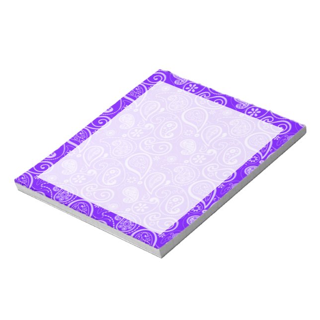 Indigo, Purple Paisley; Floral Notepad (Rotated)