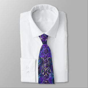 Indigo Purple Psychedelic Mandala Tie