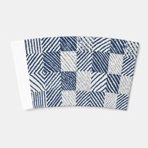 Indigo Rhythm | Textured Geometric Coffee Cup Slee