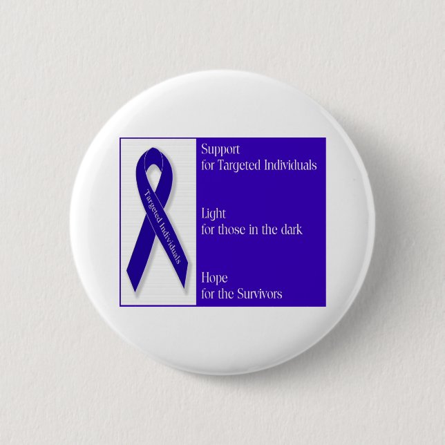 Indigo Ribbon 6 Cm Round Badge (Front)