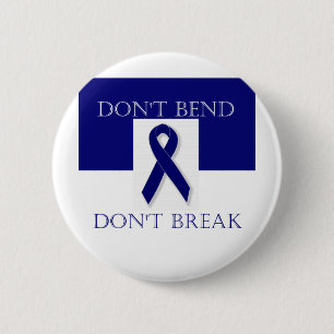 Indigo Ribbon- Don't Bend. Don't Break. DBI. 6 Cm Round Badge