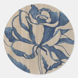 Indigo Rose Classic Round Sticker