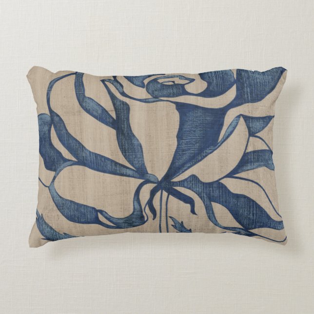 Indigo Rose Decorative Cushion (Front)