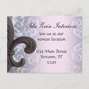 "indigo/rose" iron fleur de lis BUSINESS POSTCARD