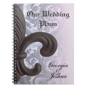indigo/rose "iron fleur de lis" PLANNING NOTEBOOK