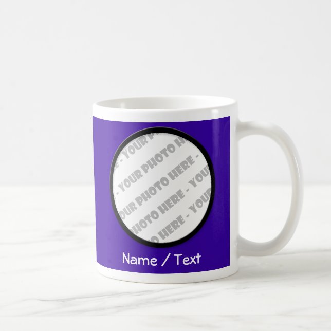 Indigo Round Photo & Text Mug - Create Your Own (Right)