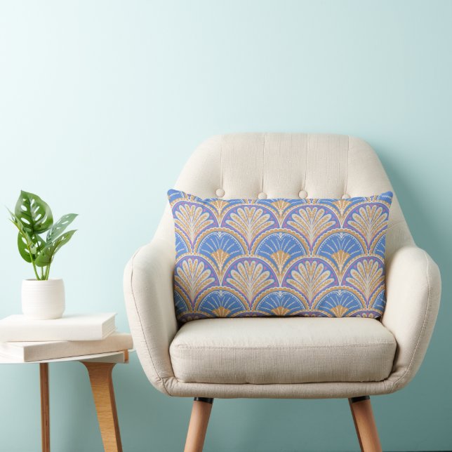 Indigo Scallop Petal Lumbar Pillow (Chair)