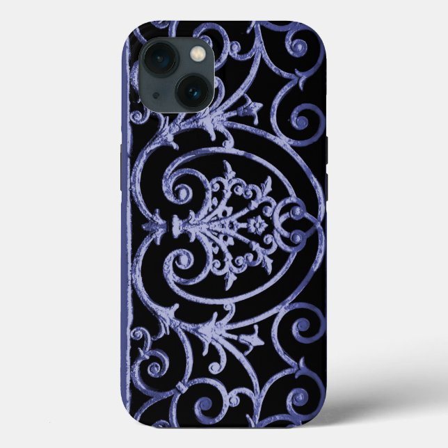 Indigo scrollwork pattern Case-Mate iPhone case (Back)