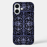 Indigo scrollwork pattern