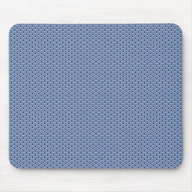 Indigo Seigaiha pattern Mouse Pad (Front)