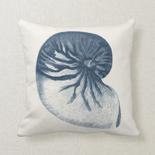 Indigo Shark Eye Seashell Cushion