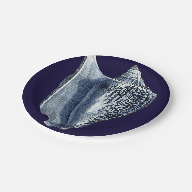 Indigo Shells I Paper Plate (Angled)