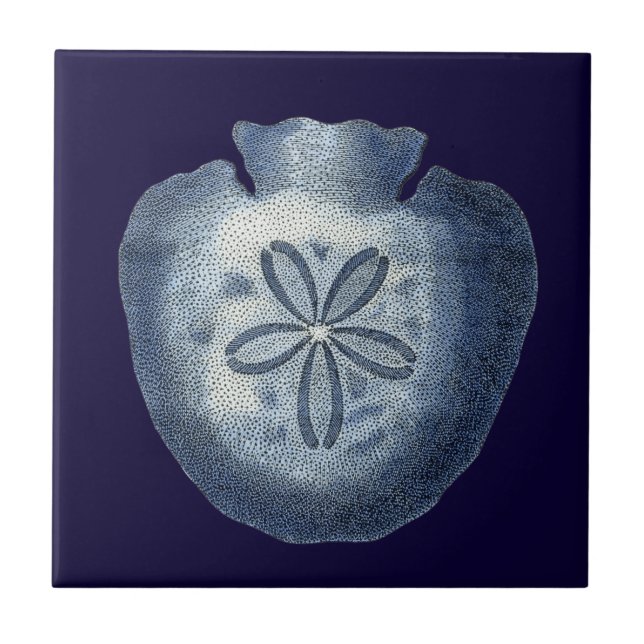Indigo Shells III Tile (Front)