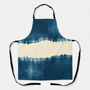 Indigo Shibori Abstract Modern Horizontal Apron