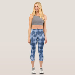 Indigo Shibori Capri Leggings