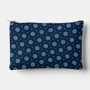 Indigo Spirit: Boho African Geometry Accessory Pouch