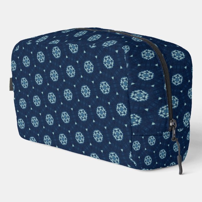 Indigo Spirit: Boho African Geometry Dopp Kit (Right Corner)