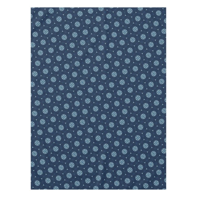 Indigo Spirit: Boho African Geometry Tablecloth (Front)