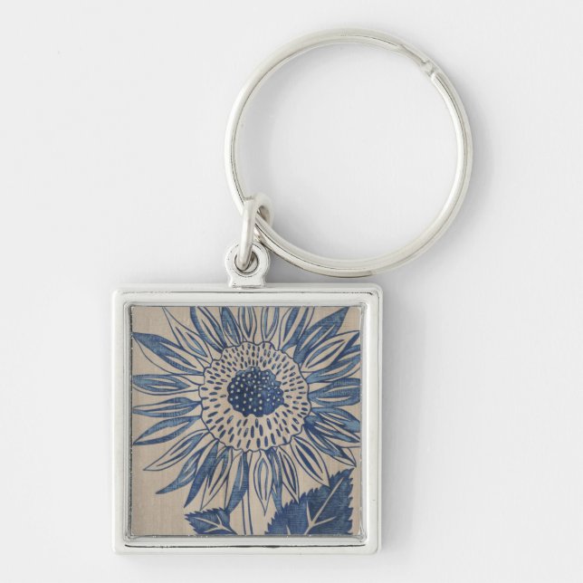 Indigo Sunflower Key Ring (Front)
