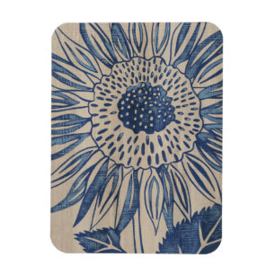 Indigo Sunflower Magnet