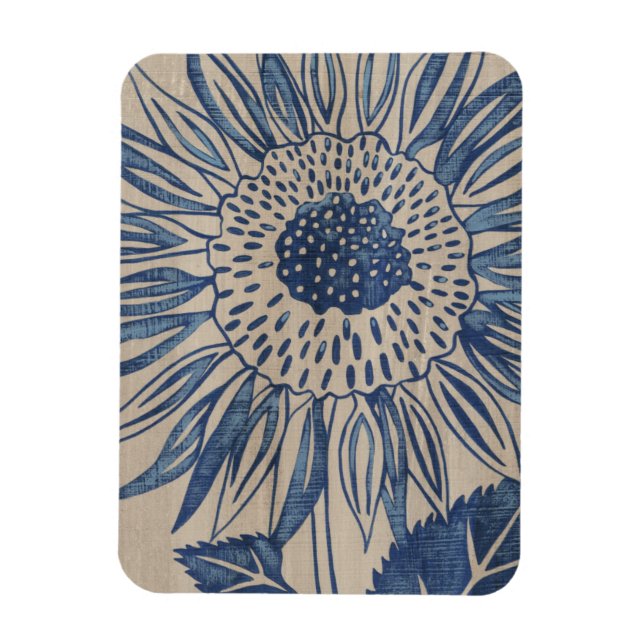 Indigo Sunflower Magnet (Vertical)